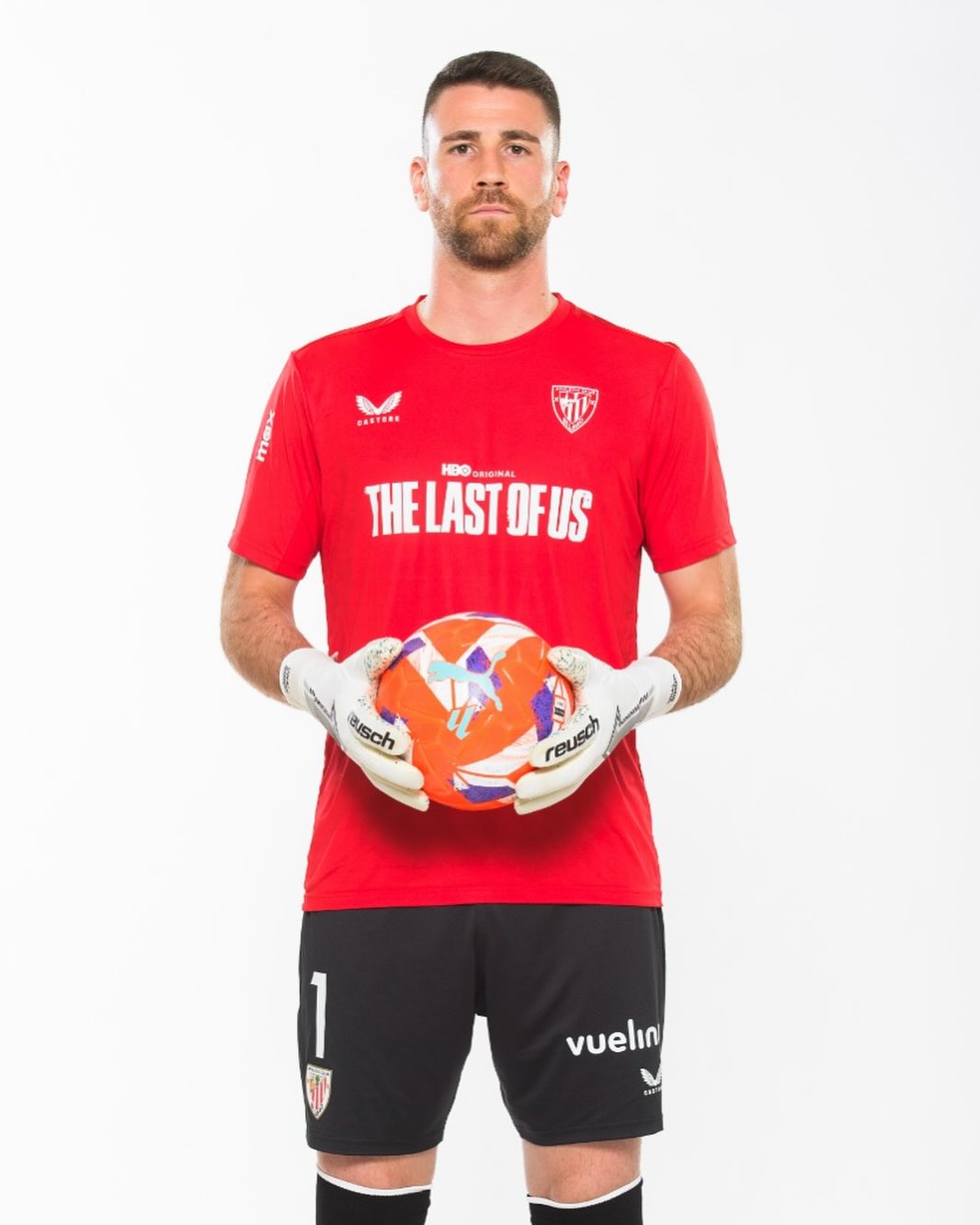 camisa-athletic-bilbao-the-last-of-us-goleiro-2025-vermelha-modelo-torcedor-inaki-williams-nico-williams-unai-simon-