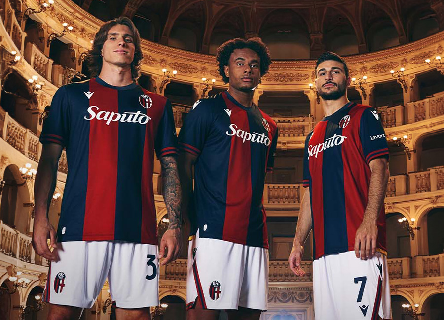 camisa-bologna-24-25-vermelha-azul-2024-2025-modelo-torcedor-ndoye-freuler-calabria-castro-