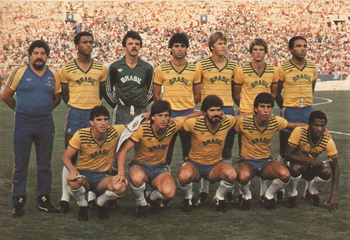 camisa-seleção-brasileira-1984-amarela-jogos-olimpicos-los-angeles-gilmar-mauro-galvao-dunga-modelo-torcedor-
