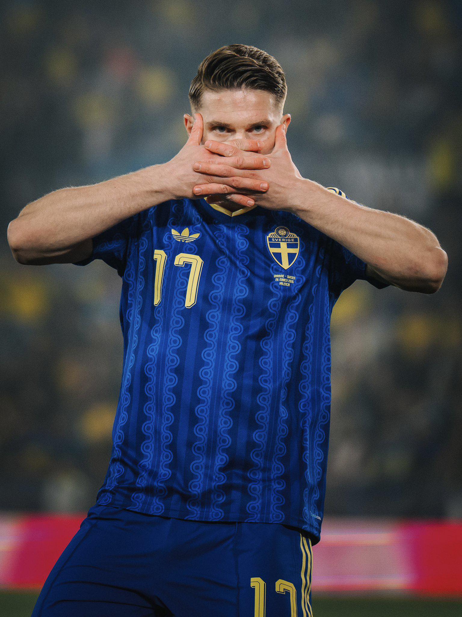 camisa-seleção-suecia-azul-2026-away-modelo-torcedor-gyokeres-isak-lindelof-elanga-bergvall-larsson-Svensson-Karlström-Bardghji-