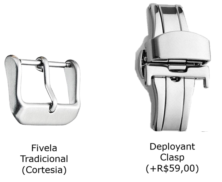fivela e deployant metal inox
