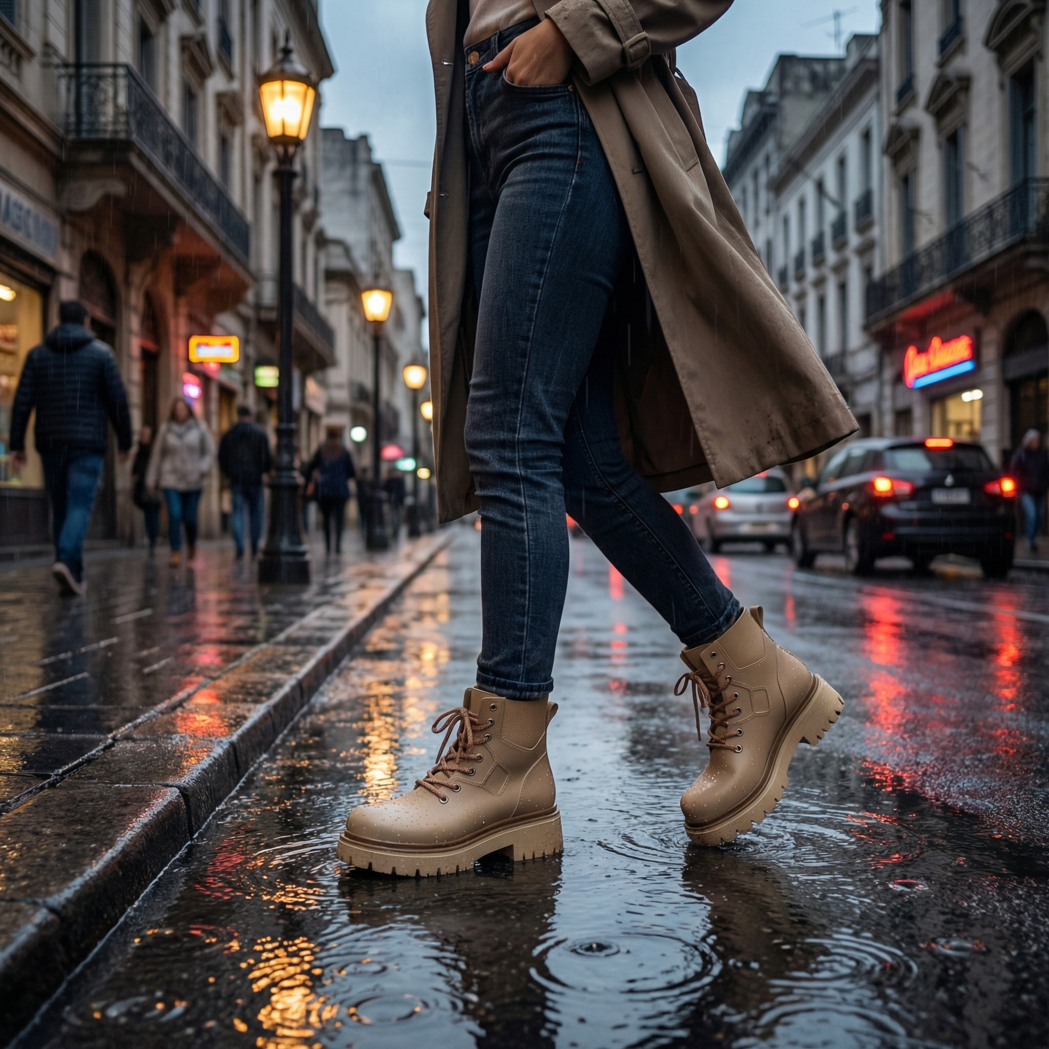 Borcegos Brava - Estilo urbano bajo la lluvia