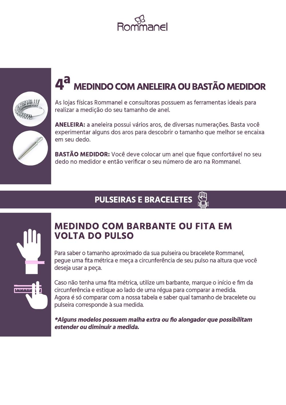 Guia de medidas - método 4, pulseiras e braceletes