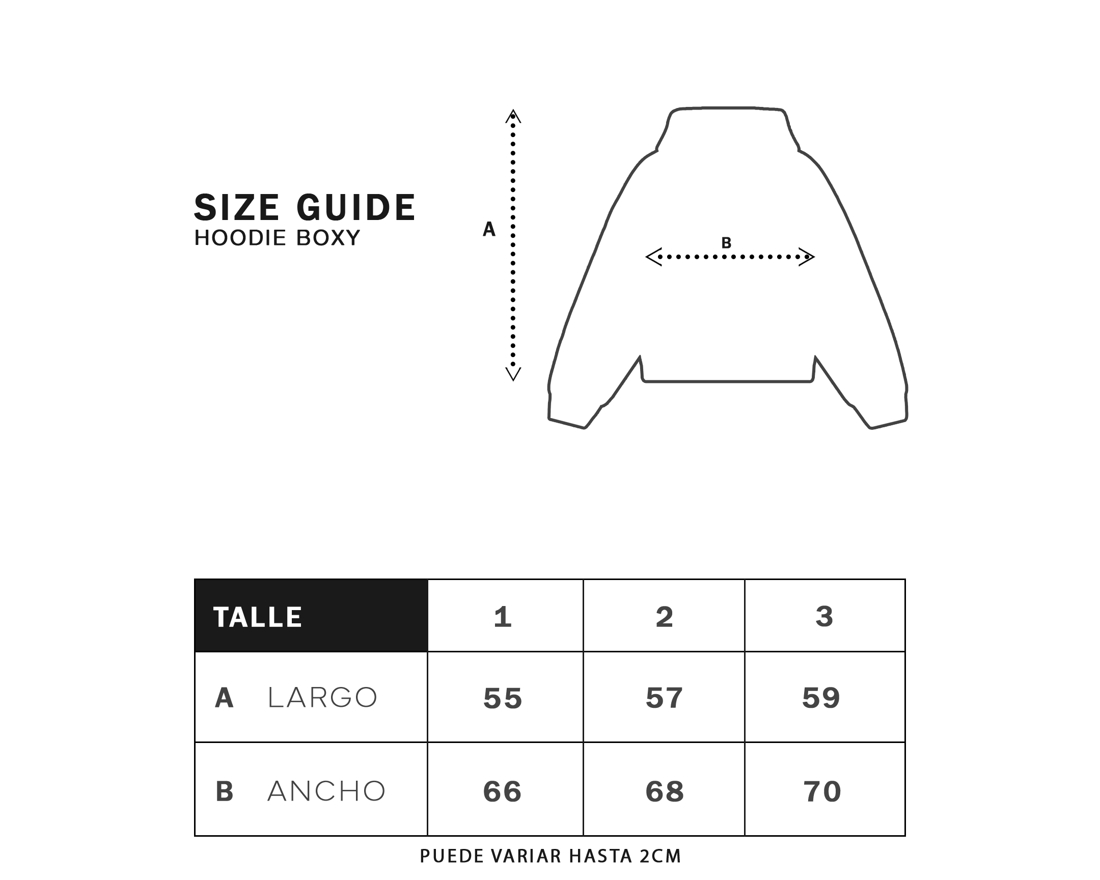 Size Guide Hoodie Boxy