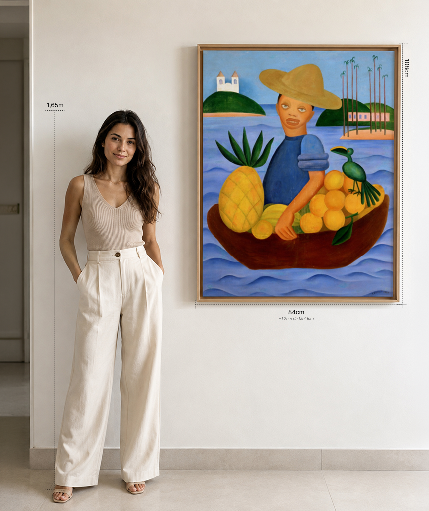 Reprodu&ccedil;&atilde;o oficial de Vendedor de Frutas, de Tarsila do Amaral