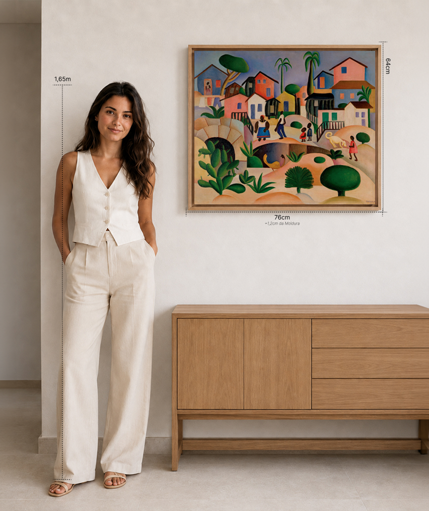Reprodução oficial de Morro da Favela, de Tarsila do Amaral