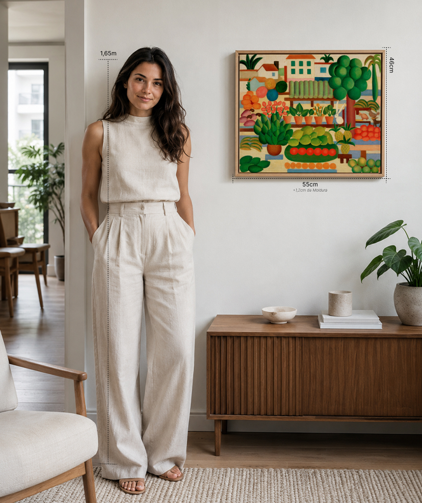 Reprodu&ccedil;&atilde;o oficial de A Feira II, de Tarsila do Amaral