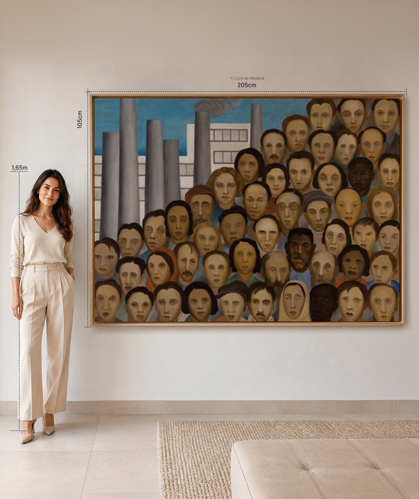 Reprodu&ccedil;&atilde;o oficial de Oper&aacute;rios, de Tarsila do Amaral