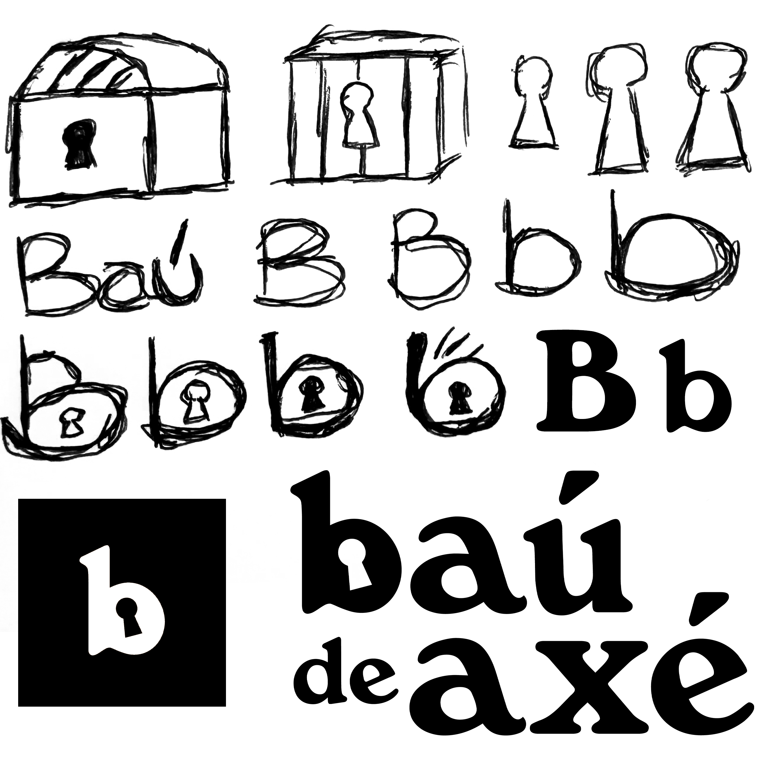 Logo do Baú de Axé em preto