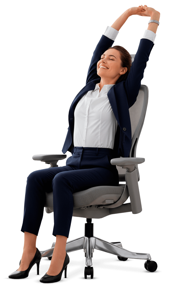 Adria DT3 com pessoa sentada super relaxada e confortável.