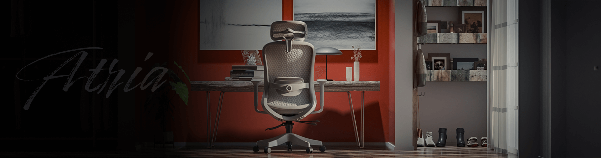 Cadeira Atria DT3 ambientada em escritório clean bem iluminado.