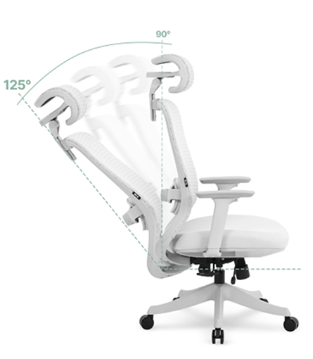 Cadeira Atria DT3 em fundo branco, demonstrando função de reclino Back System.