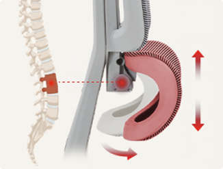 Ilustração da cadeira ergonômica DT3 Selene com ajuste lombar 2D demonstrando regulagem de profundidade e altura do encosto.