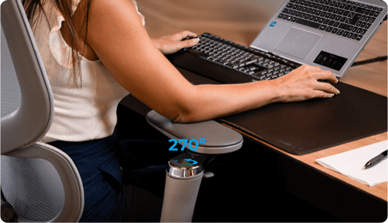 Ajuste da largura do apoio de braço da Ergonomie