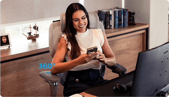 Ajuste da profundidade do apoio de braço da Ergonomie