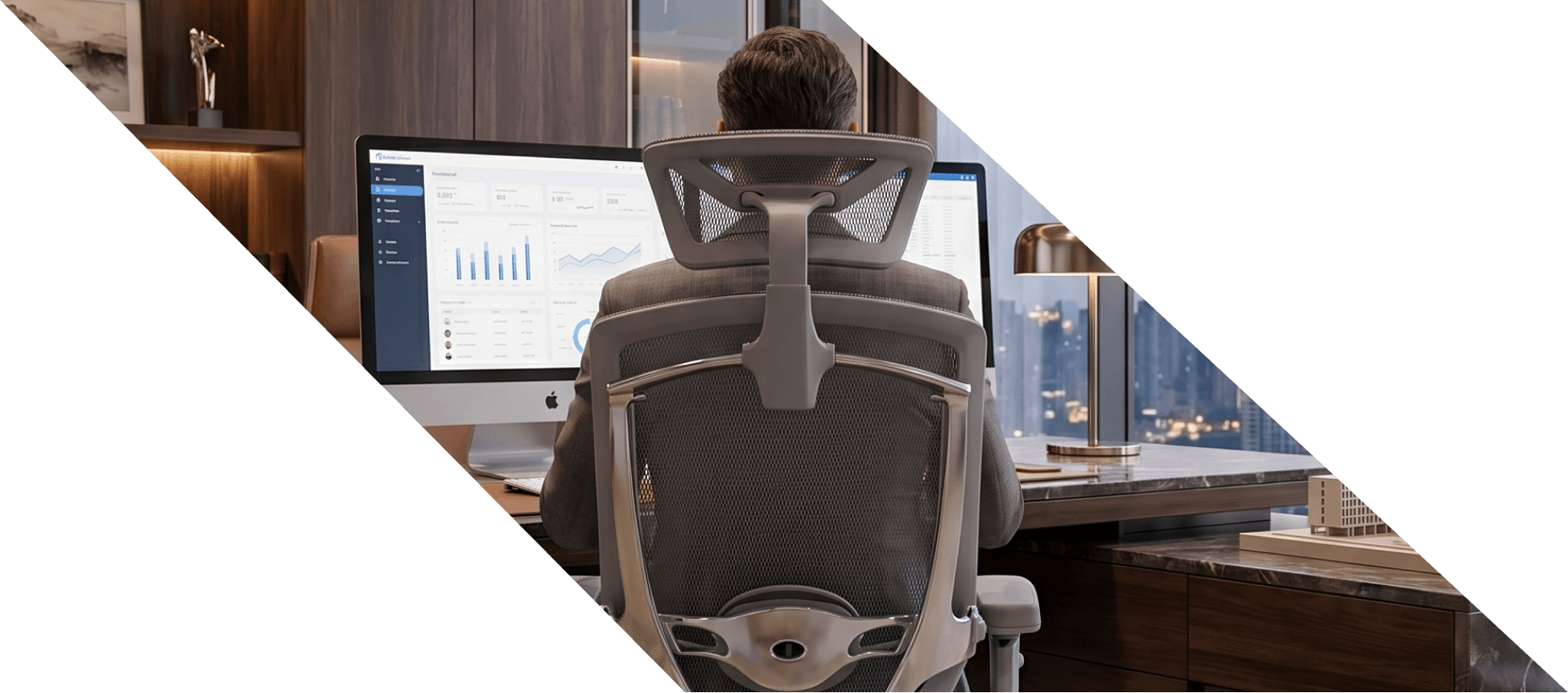 Cadeira ergonômica Iryna GF vista de perfil