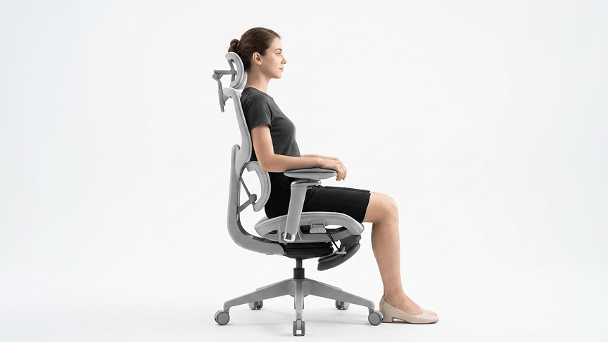 Cadeira ergonomie em posição de atividade
