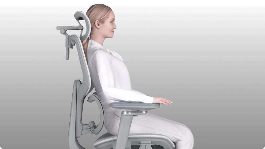 Cadeira ergonomie em posição de atividade