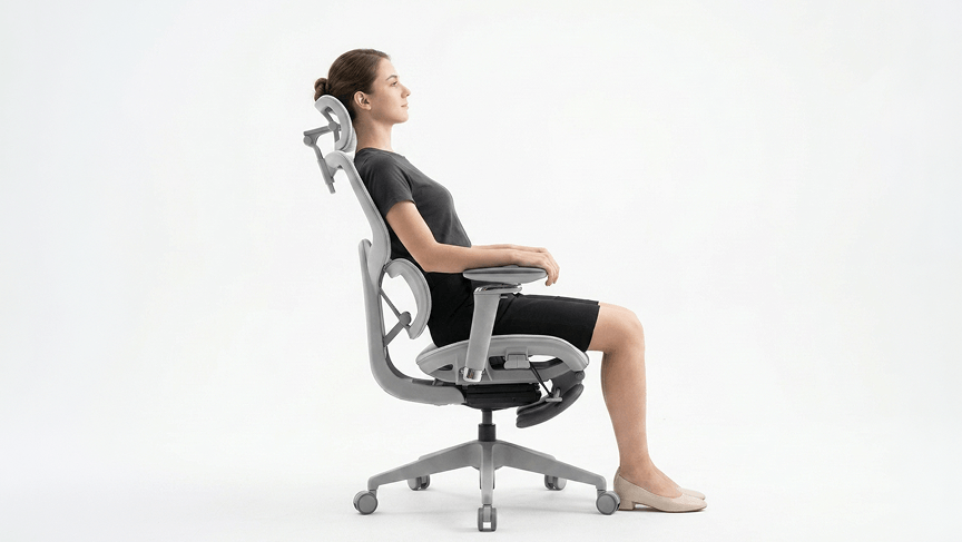 Cadeira ergonomie em posição de relaxamento