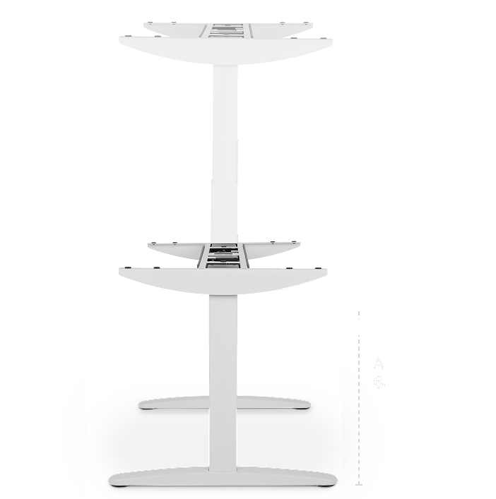 Altura máxima e mínima da mesa regulável F-50