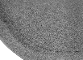 Imagem super ampliada do assento demonstrando revestimento em Sofftex.