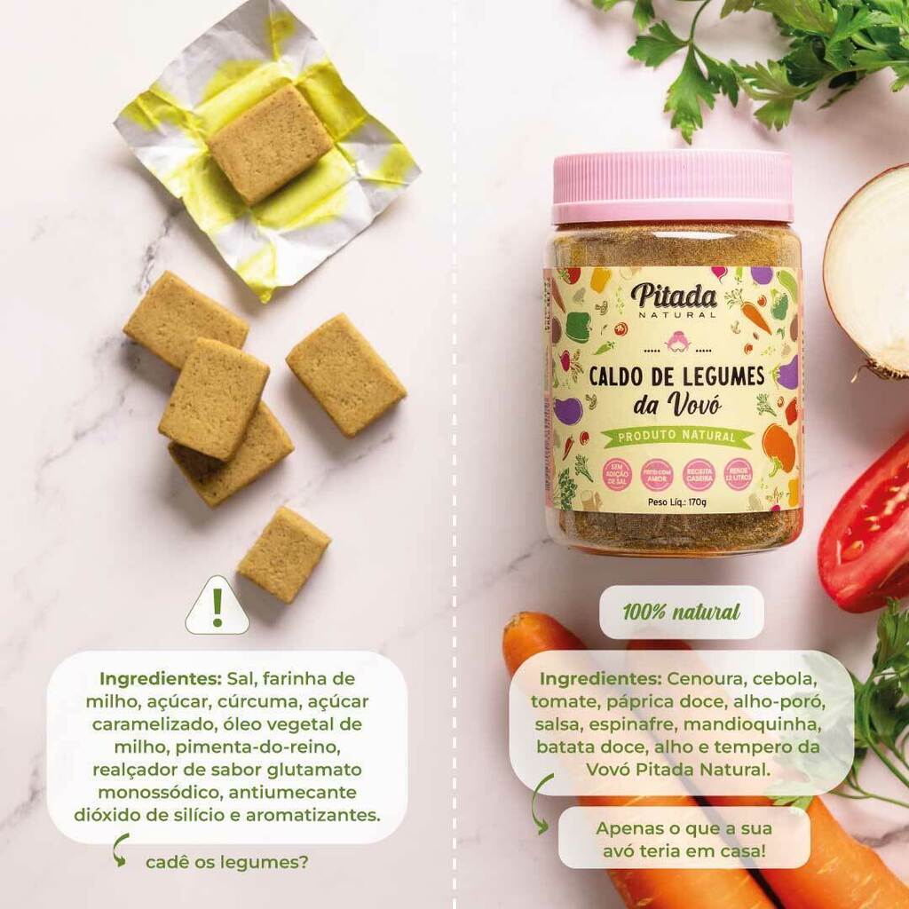 Caldo de legumes Pitada Natural