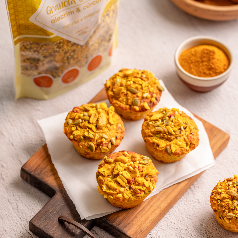 Granola em pratos salgados