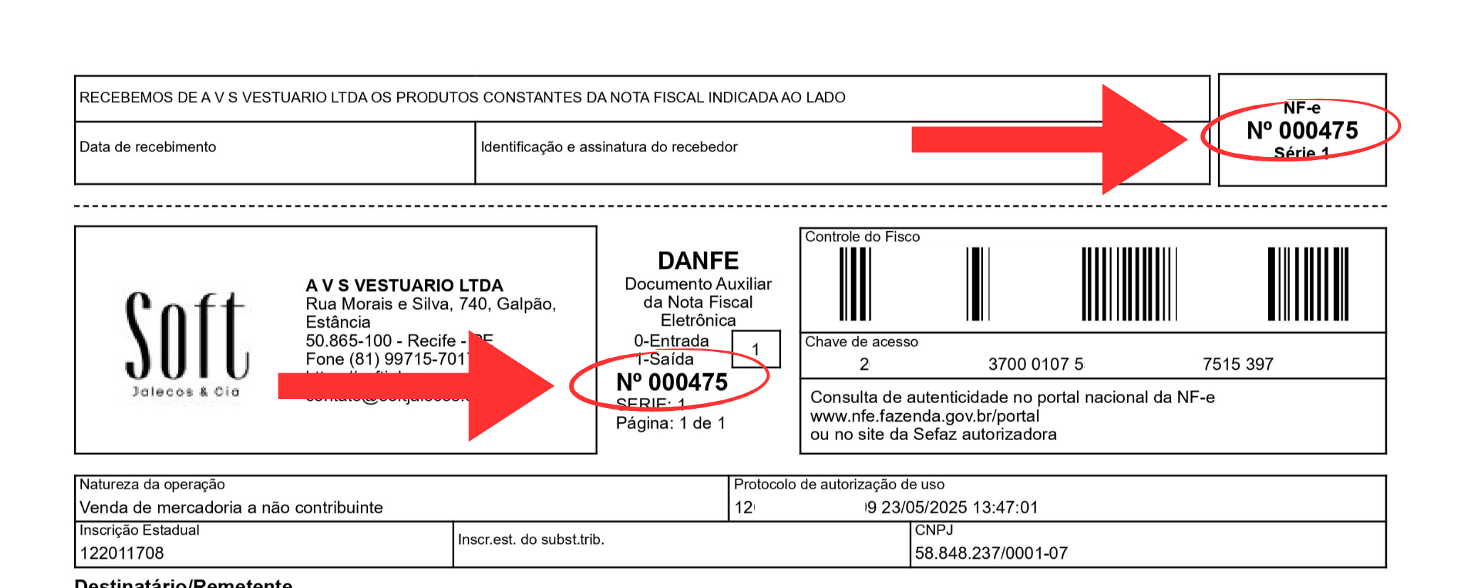 Exemplo de Nota Fiscal