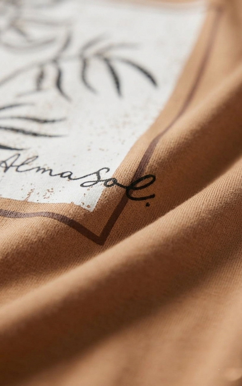 Detalle de la estampa bot&aacute;nica y elasticidad del modal