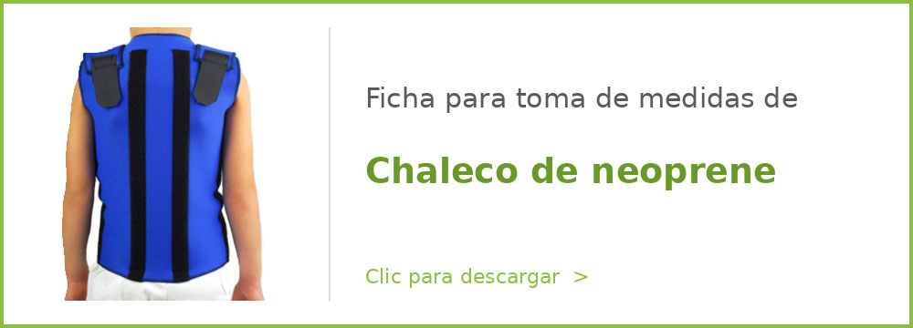 Ficha toma de medidas chaleco de neoprene pediátrico Valfra