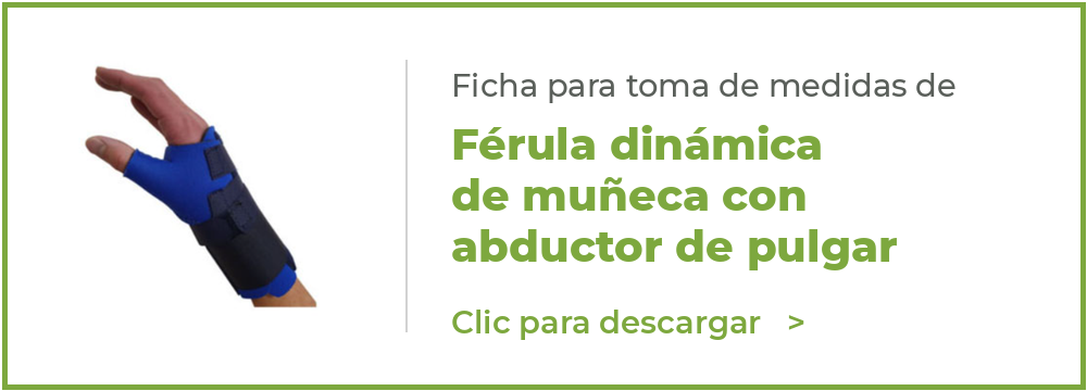 Ficha toma de medidas férula dinámica y guante abductor Valfra
