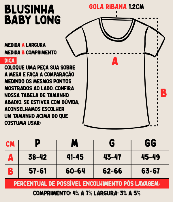 Medida Blusinha Vudu! Nova modelagem 2025