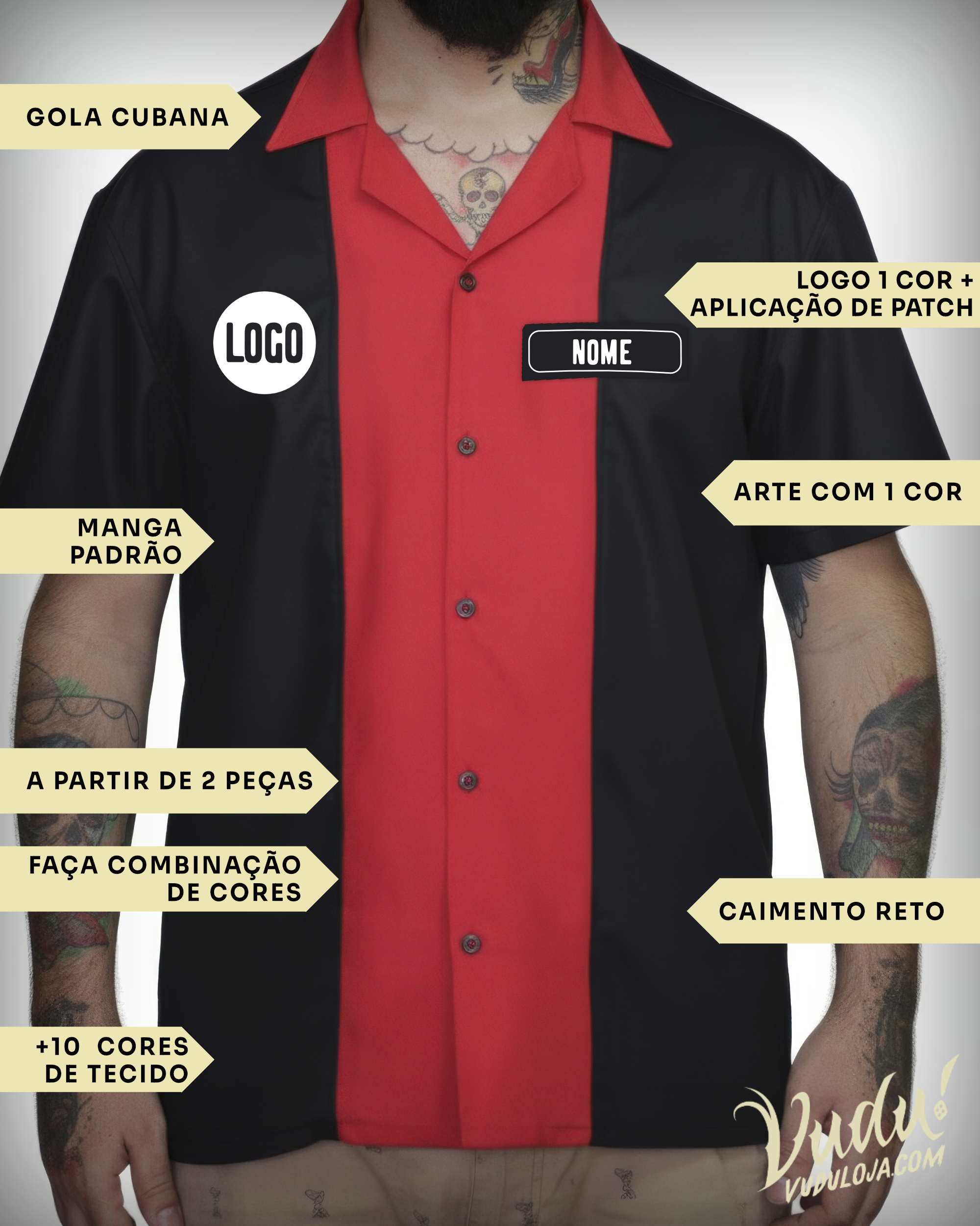 Camisa bowling masculina personalizada