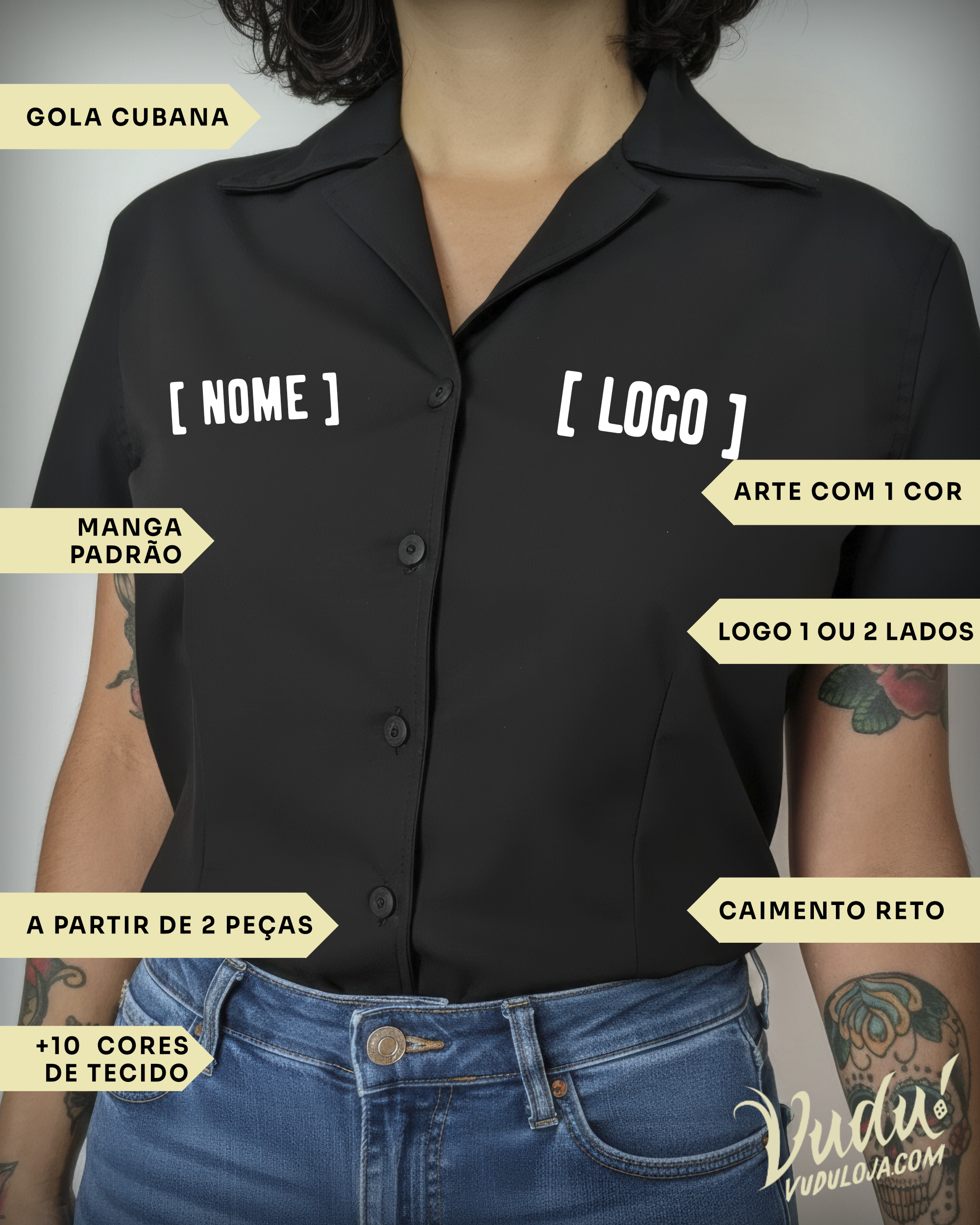 Camisa work personalizada nos dois bolsos