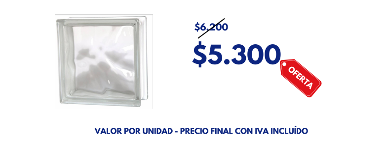 Precio ladrillo de vidrio nube