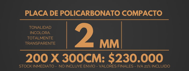 Precio policarbonato compacto 2mm