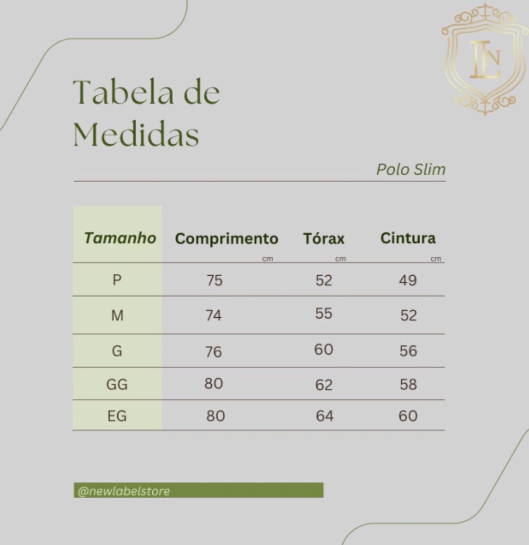 Tabela de Medidas