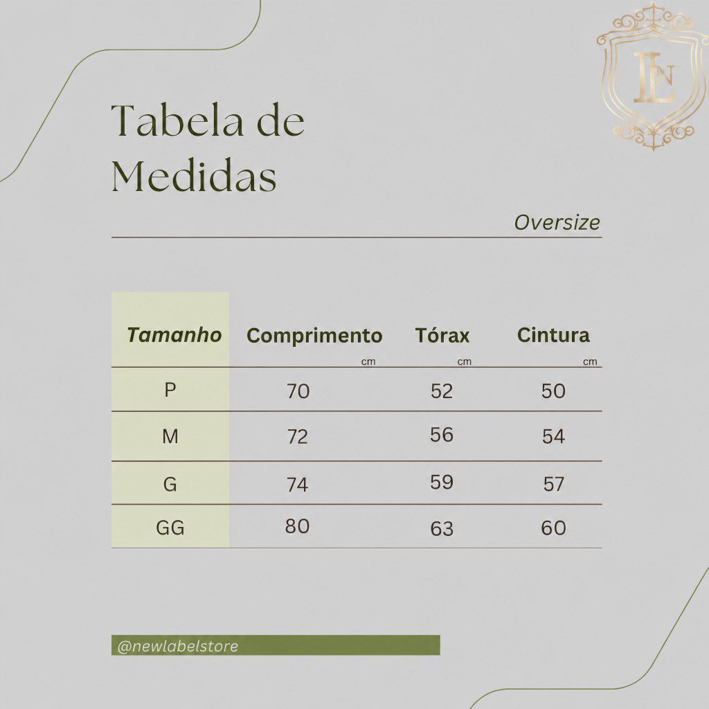 Tabela de Medidas