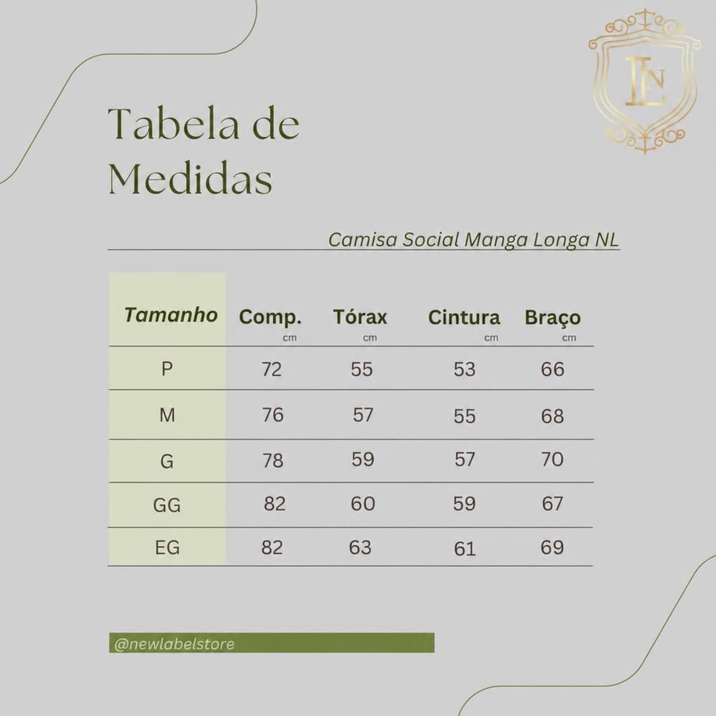 Tabela de Medidas