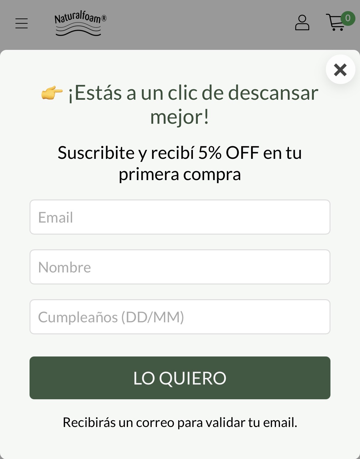 PRINT 1: Formulario de suscripción