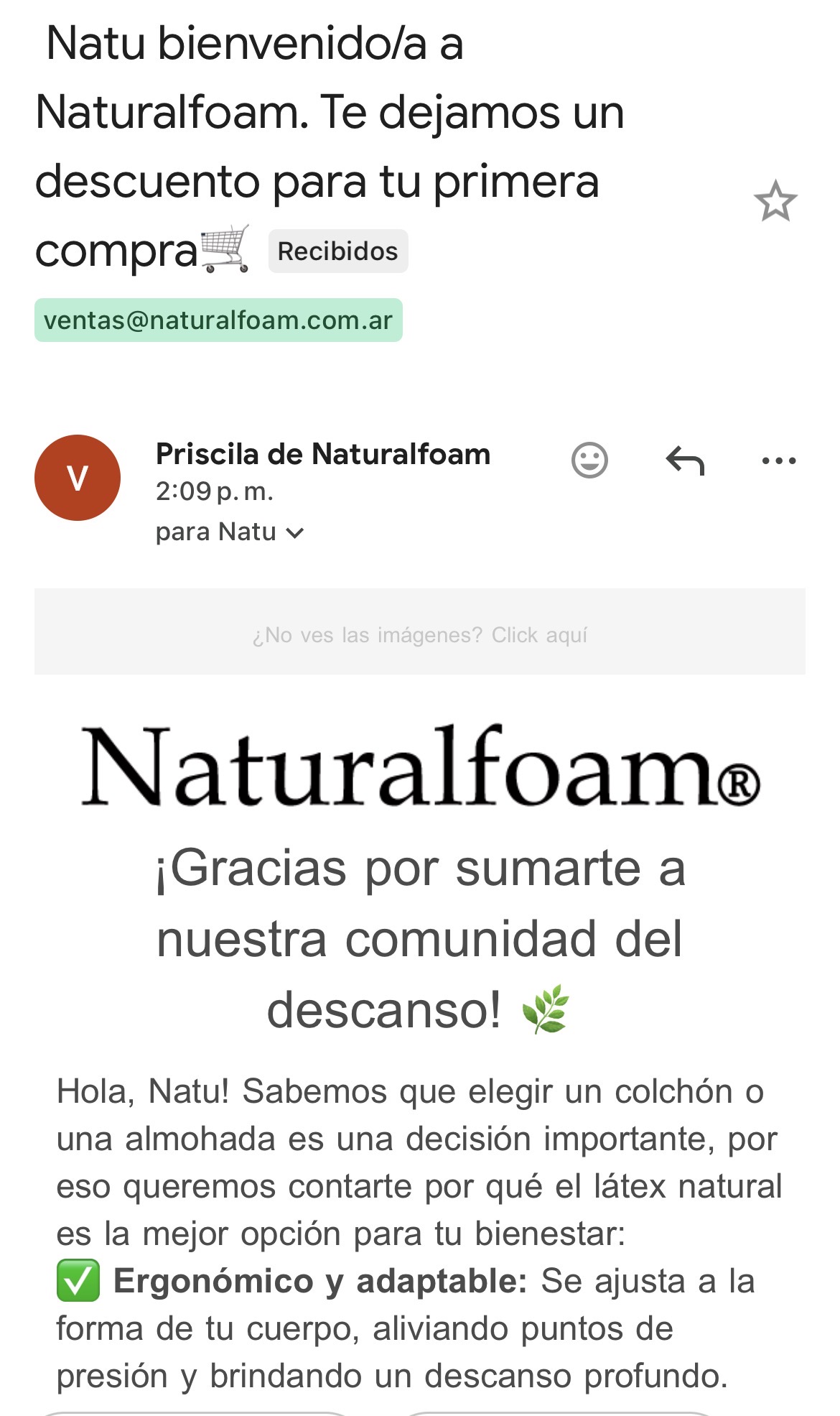 PRINT 3: Mail de bienvenida + asunto