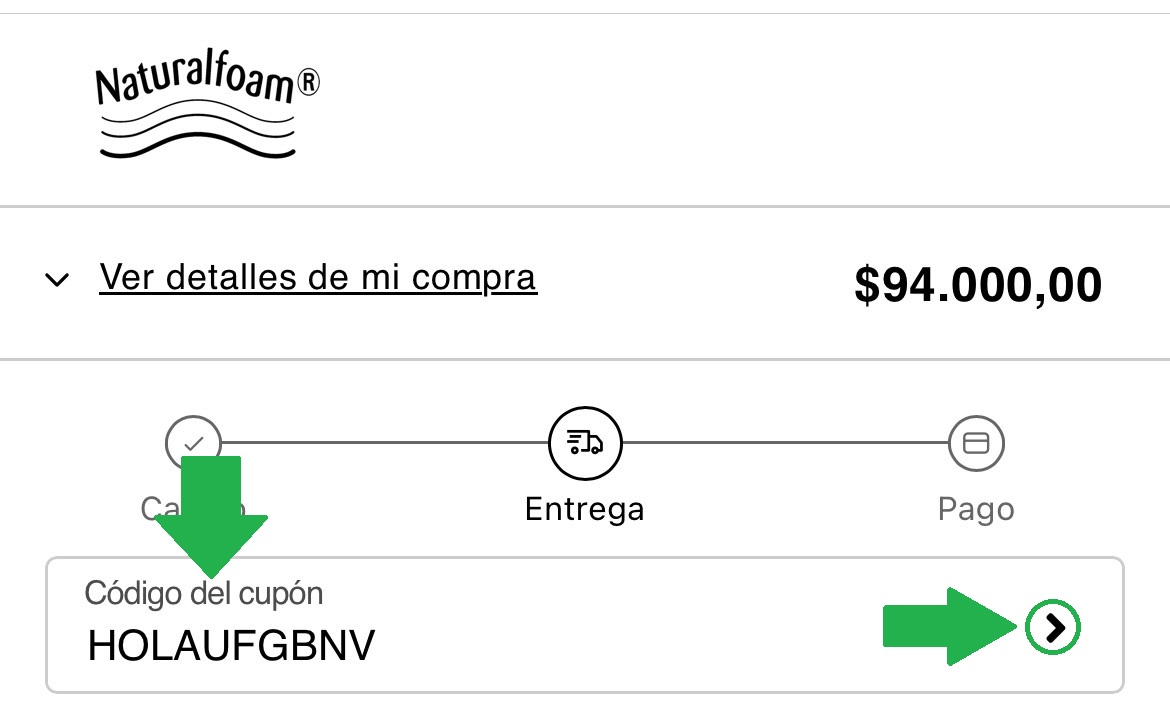 PRINT 6: Código ingresado + flecha “>” marcada
