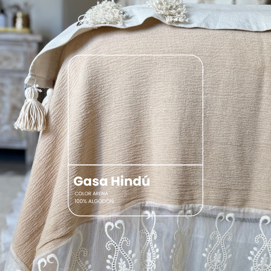 Cubrecama Arena - Gasa hind&uacute; 100% algod&oacute;n - detalle de textura