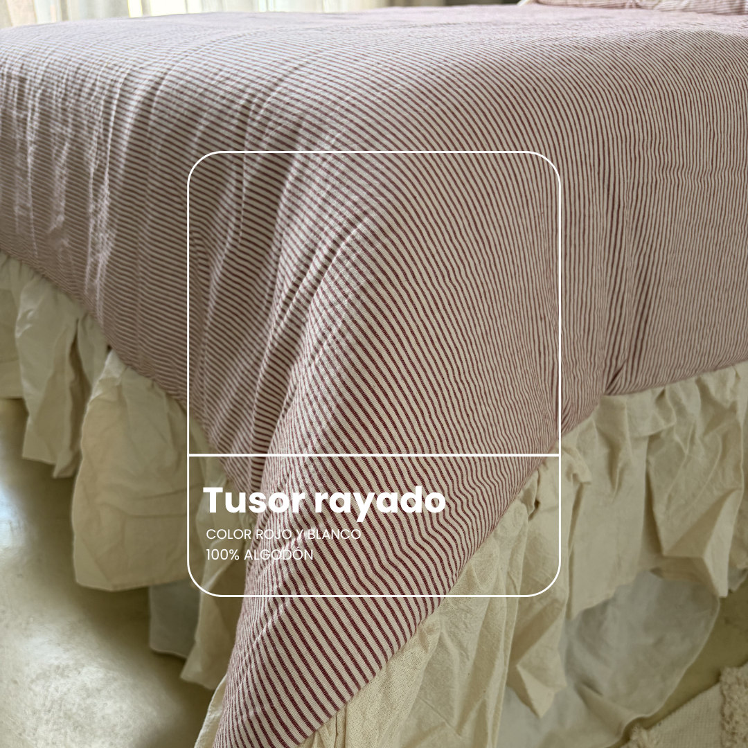 Acolchado Cherry en tusor con relleno de guata