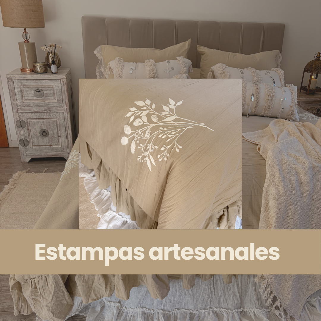 Detalle estampado Acolchado Armon&iacute;a Arena