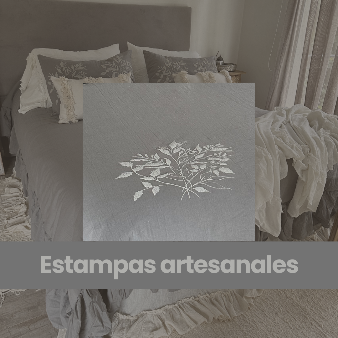 Detalle estampado Acolchado Armon&iacute;a Gris