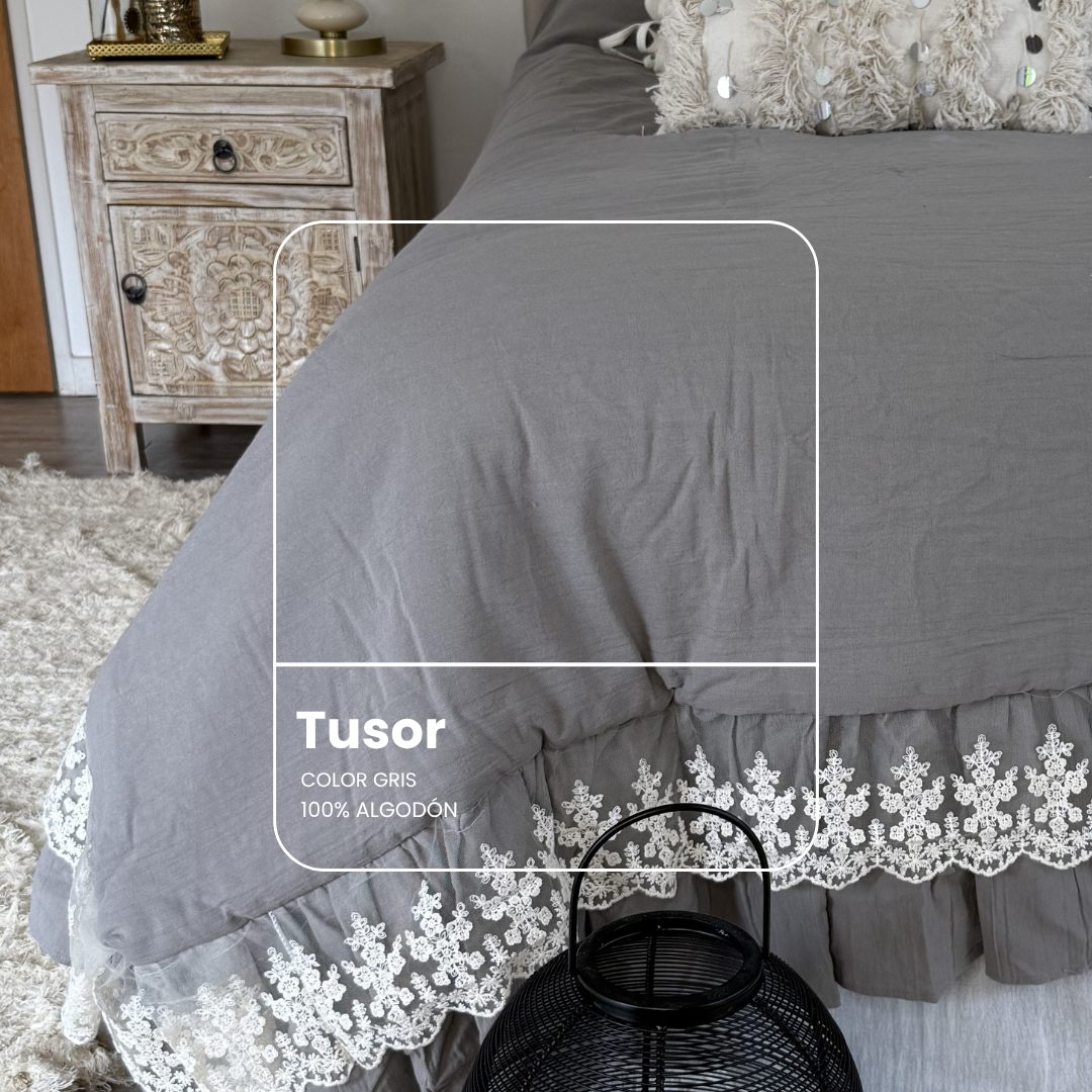 Acolchado Aitana Gris en tusor