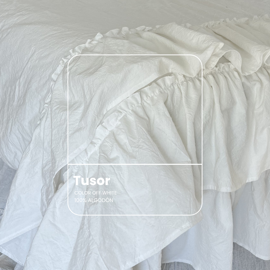 Acolchado Serena Off White de tusor - vista general