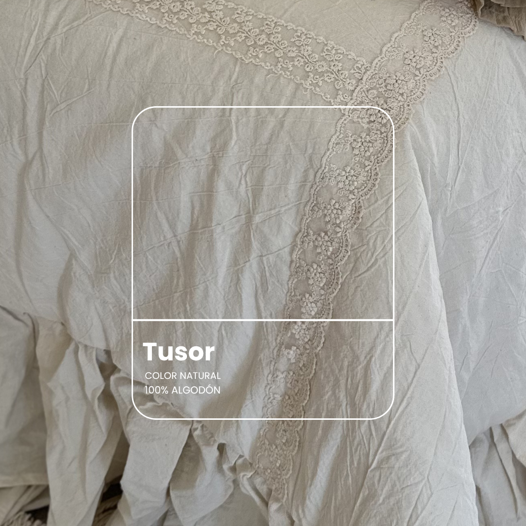 Acolchado Hilaria natural en tusor