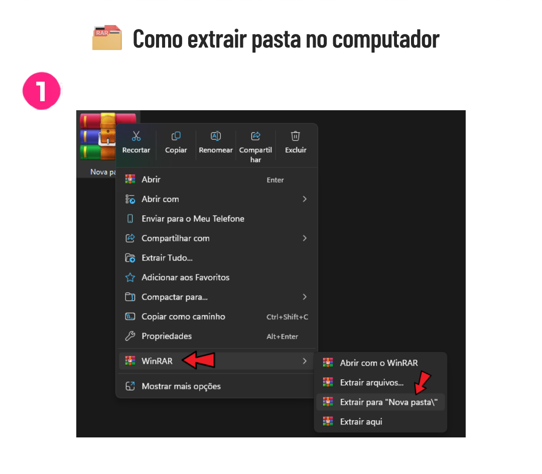 Como extrair arquivos ZIP ou RAR